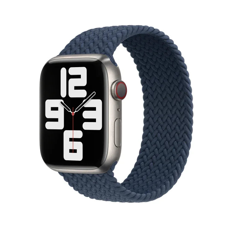 Nylon Braided Watch Band For Apple Watch Series 7 41mm / 6&SE&5&4 40mm / 3&2&1 38mm, 130mm, 145mm, 155mm