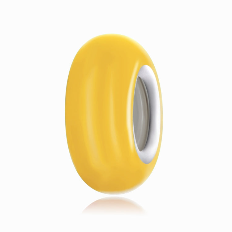 S925 Sterling Silver Color Silver Silicone Beads DIY Bracelet Necklace Accessories, Color Bead(Yellow)