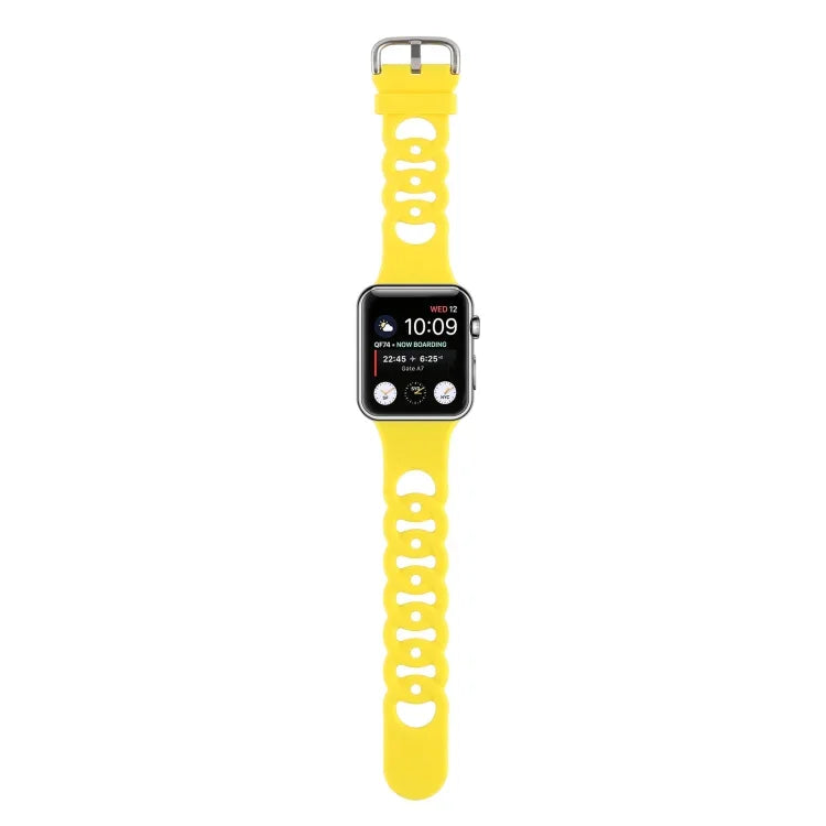 Hollow Silicone Watch Band For Apple Watch Series, 7 41mm / 6&SE&5&4 40mm / 3&2&1 38mm, 7 45mm / 6&SE&5&4 44mm / 3&2&1 42mm