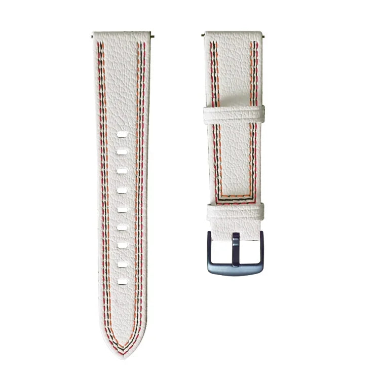 Sewing Thread Genuine Leather Watch Band, For Samsung Galaxy Watch 3 45mm, For Huawei Watch GT 3 46mm