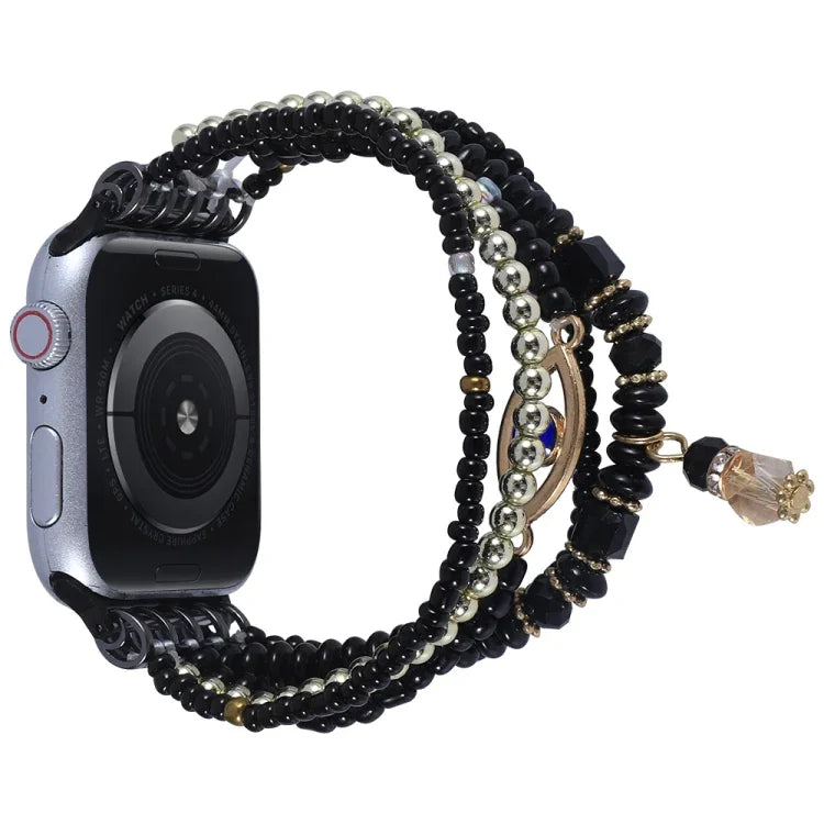 Eye Bead Chain Watch Band For Apple Watch Series, 7 41mm / 6&SE&5&4 40mm / 3&2&1 38mm, 7 45mm / 6&SE&5&4 44mm / 3&2&1 42mm