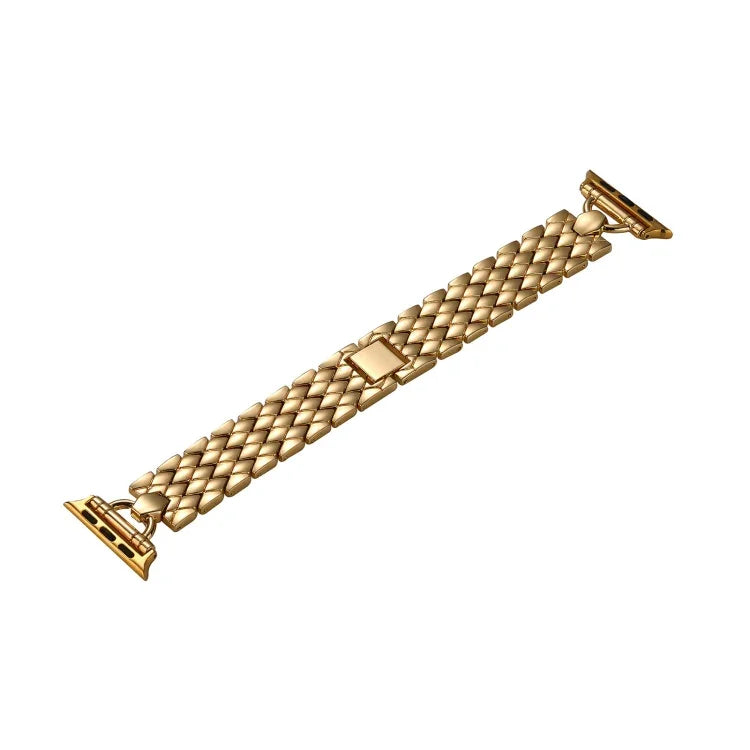 D-shaped Rhombus Metal Watch Band For Apple Watch Series, 7 45mm / 6&SE&5&4 44mm / 3&2&1 42mm, 7 41mm / 6&SE&5&4 40mm / 3&2&1 38mm