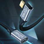 10Gbps USB-C / Type-C Female to Male Elbow Charging Data Transmission Extension Cable, 1.5m, 2m, 3m