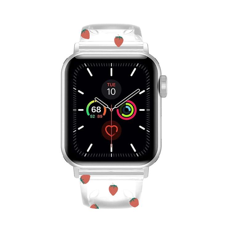 Square Buckle Transparent Watch Band For Apple Watch Series, 7 41mm / 6&SE&5&4 40mm / 3&2&1 38mm, 7 45mm / 6&SE&5&4 44mm / 3&2&1 42mm