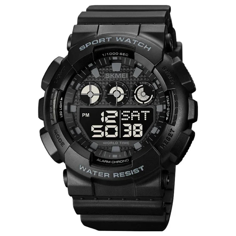 SKMEI 1857 Stainless Steel Buckle PU Strap Waterproof Electronic Watch