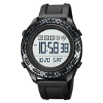SKMEI 1872 Stainless Steel Buckle PU Strap Waterproof Electronic Watch, White, Black