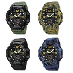 SKMEI 1965 Stainless Steel Buckle PU Strap Waterproof Electronic Watch