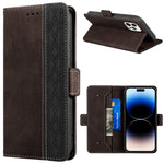 Stitching Magnetic RFID Leather Case, For iPhone 14 Pro Max, For iPhone 14 Pro, For iPhone 14, For iPhone 14 Plus