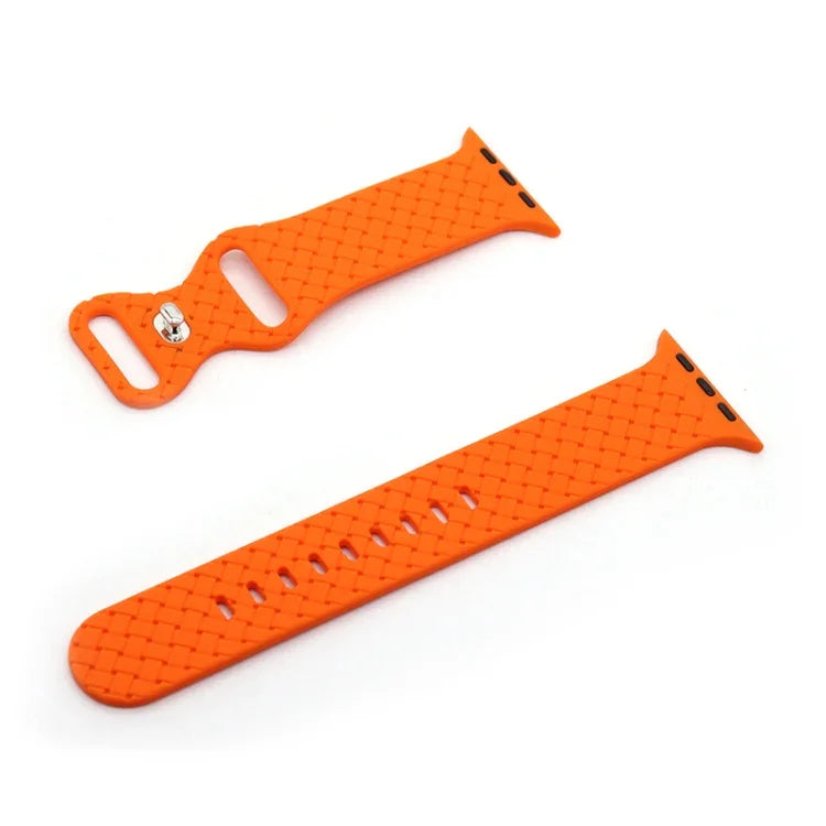 Weave Texture Watch Band For Apple Watch Series, 7 45mm / 6&SE&5&4 44mm / 3&2&1 42mm, 7 41mm / 6&SE&5&4 40mm / 3&2&1 38mm