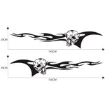 2 PCS/Set D-964 Skull Flame Pattern Car Modified Decorative Sticker, D-964