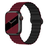 Reverse Buckle Magnetic Silicone Watch Band For Apple Watch Series, 7 45mm / 6&SE&5&4 44mm / 3&2&1 42mm, 7 41mm / 6&SE&5&4 40mm / 3&2&1 38mm