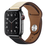 PU Leather Black Buckle Watch Band For Apple Watch Series, 7 45mm / 6&SE&5&4 44mm / 3&2&1 42mm, 7 41mm / 6&SE&5&4 40mm / 3&2&1 38mm