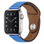 PU Leather Silver Buckle Watch Band For Apple Watch Series, 7 45mm / 6&SE&5&4 44mm / 3&2&1 42mm, 7 41mm / 6&SE&5&4 40mm / 3&2&1 38mm