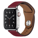PU Leather Silver Buckle Watch Band For Apple Watch Series, 7 45mm / 6&SE&5&4 44mm / 3&2&1 42mm, 7 41mm / 6&SE&5&4 40mm / 3&2&1 38mm