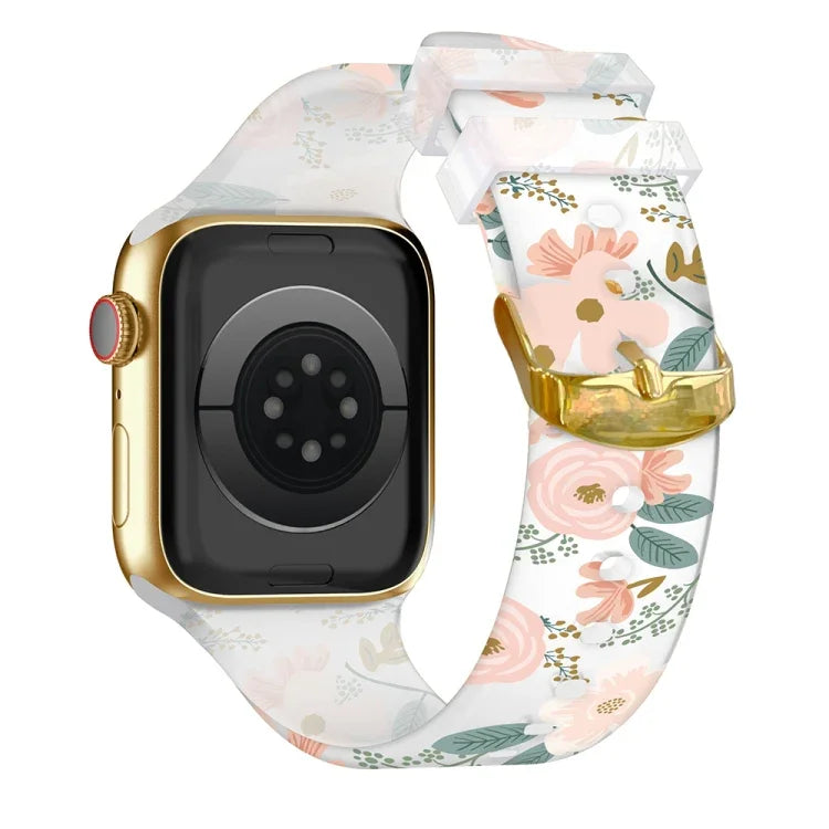Square Buckle Transparent Watch Band For Apple Watch Series, 7 45mm / 6&SE&5&4 44mm / 3&2&1 42mm, 7 41mm / 6&SE&5&4 40mm / 3&2&1 38mm