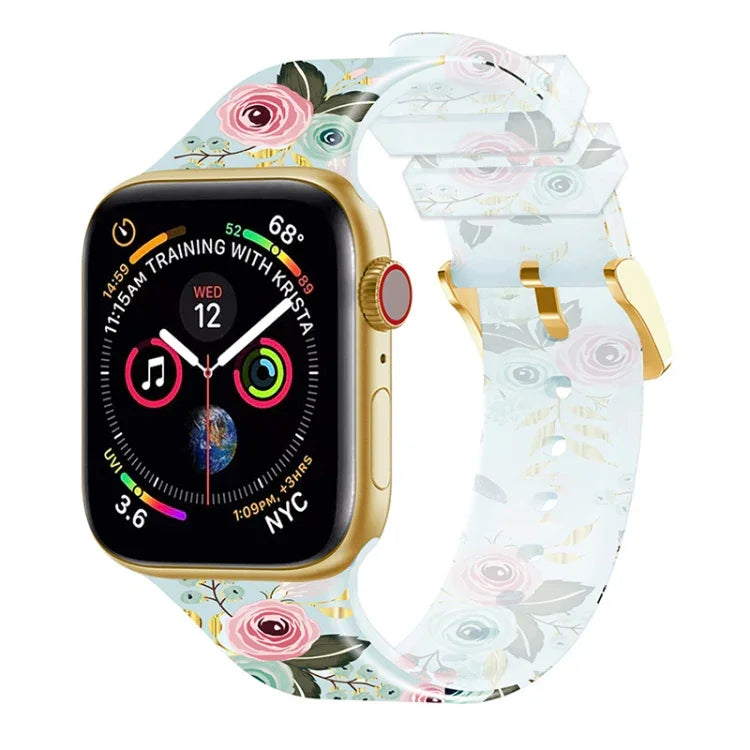 Square Buckle Transparent Watch Band For Apple Watch Series, 7 45mm / 6&SE&5&4 44mm / 3&2&1 42mm, 7 41mm / 6&SE&5&4 40mm / 3&2&1 38mm