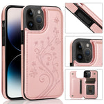 Butterflies Flowers Double Buckle Case, For iPhone 14 Pro Max, For iPhone 14 Pro, For iPhone 14, For iPhone 14 Plus