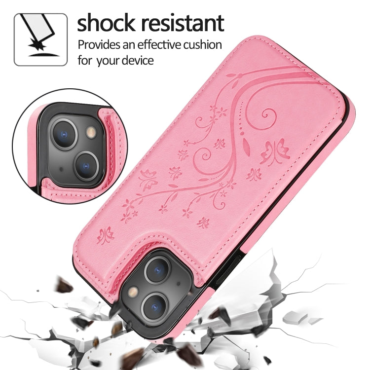 Butterflies Flowers Double Buckle Case, For iPhone 14 Pro Max, For iPhone 14 Pro, For iPhone 14, For iPhone 14 Plus