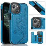 Butterflies Flowers Double Buckle Case, For iPhone 14 Pro Max, For iPhone 14 Pro, For iPhone 14, For iPhone 14 Plus