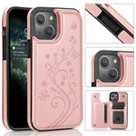 Butterflies Flowers Double Buckle Case, For iPhone 14 Pro Max, For iPhone 14 Pro, For iPhone 14, For iPhone 14 Plus