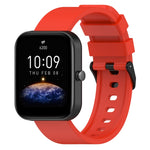 20mm Step Silicone Strap Stainless Steel Black Buckle, For Amazfit Bip 3