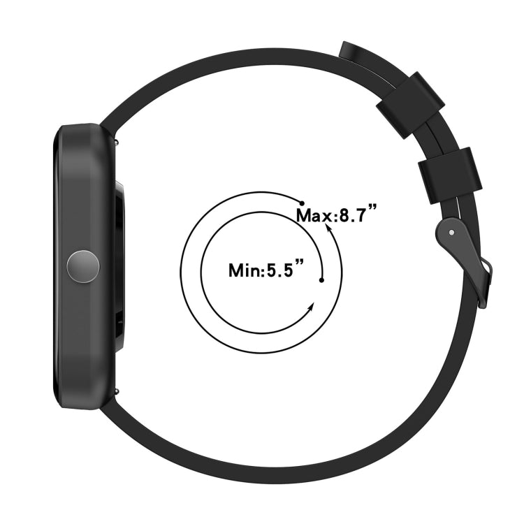 20mm Step Silicone Strap Stainless Steel Black Buckle, For Amazfit Bip 3