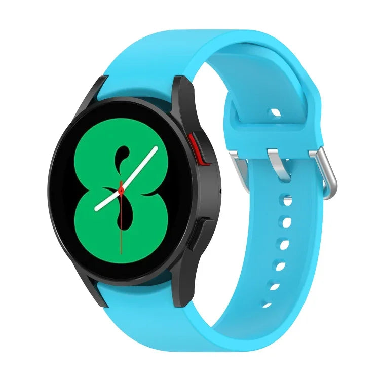 Official Silicone Silver Round Buckle Watch Band, For Samsung Galaxy Watch 5 44mm