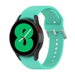 Official Silicone Silver Round Buckle Watch Band, For Samsung Galaxy Watch 5 44mm