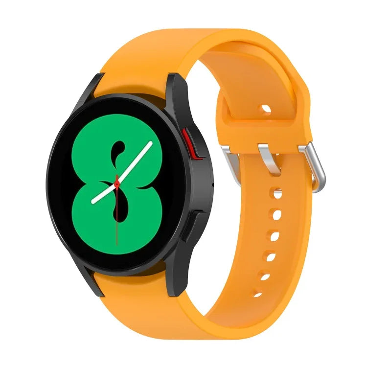 Official Silicone Silver Round Buckle Watch Band, For Samsung Galaxy Watch 5 44mm