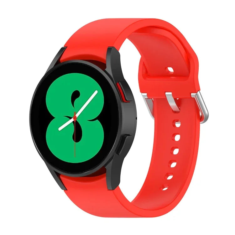 Official Silicone Silver Round Buckle Watch Band, For Samsung Galaxy Watch 5 44mm
