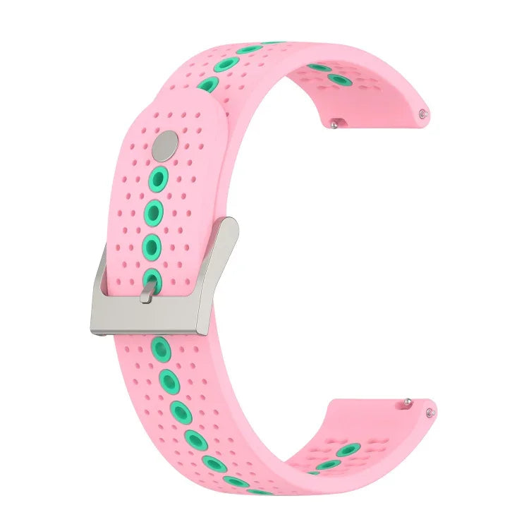 20mm Colorful Hole Silicone Watch Band, For Samsung Galaxy Watch 5 40mm, For Samsung Galaxy Watch 5 44mm, For Samsung Galaxy Watch 5 Pro 45mm