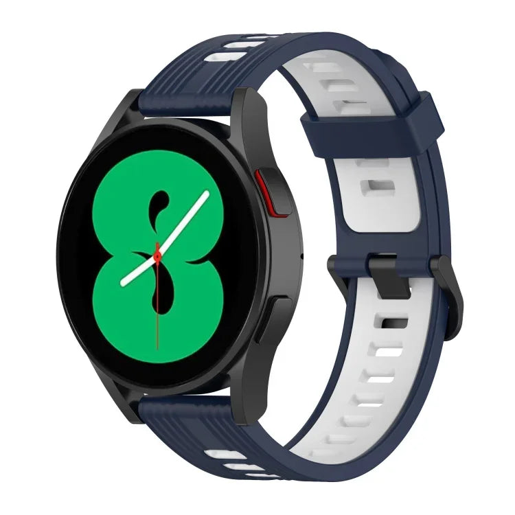 20mm Two-color Stripe Silicone Watch Band, For Samsung Galaxy Watch 5 40mm, For Samsung Galaxy Watch 5 44mm, For Samsung Galaxy Watch 5 Pro 45mm