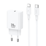 REMAX RP-U5 Extreme 2 Series 20W PD Charger + 1m USB-C / Type-C to 8 Pin Fast Charge Data Cable Set, CN Plug, EU Plug, US Plug