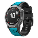 Vertical Stripes Two-color Silicone Watch Band, For Garmin Fenix 7, For Garmin Fenix 7X