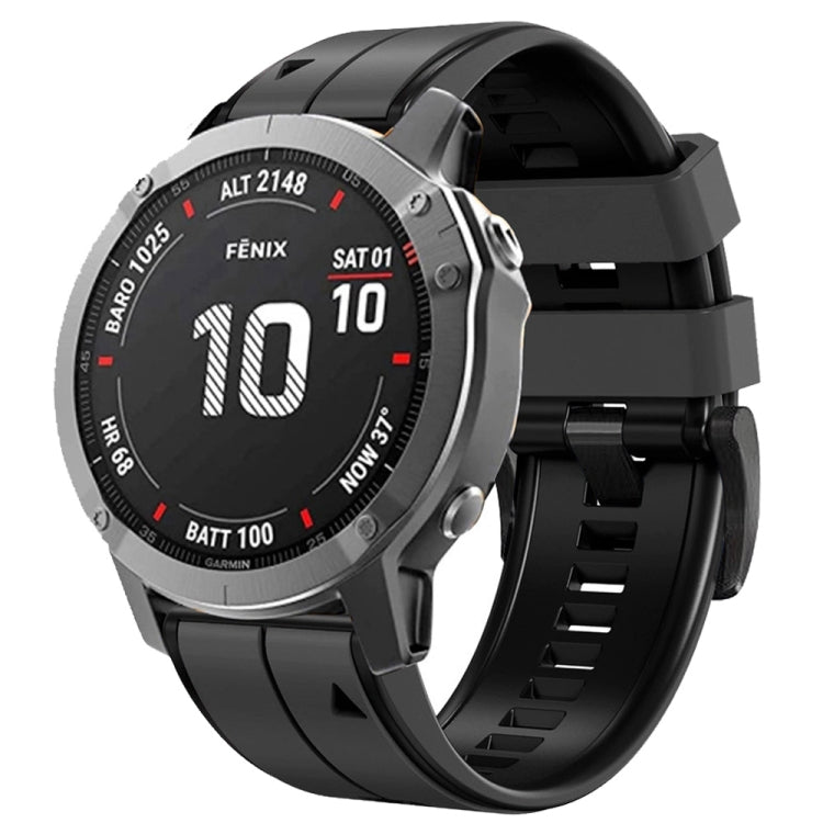 Vertical Stripes Two-color Silicone Watch Band, For Garmin Fenix 7, For Garmin Fenix 7X