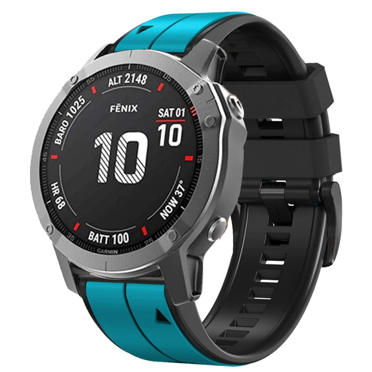 Vertical Stripes Two-color Silicone Watch Band, For Garmin Fenix 7, For Garmin Fenix 7X