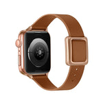Magnetic Rose Gold Square Buckle Watch Band For Apple Watch Series, 7 45mm / 6&SE&5&4 44mm / 3&2&1 42mm, 7 41mm / 6&SE&5&4 40mm / 3&2&1 38mm