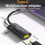 + Type-C + USB Female to Type-C Multifunction Apapter, DC5521 / 5525, DC7406, DC7909, Square Port