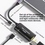 + Type-C + USB Female to Type-C Multifunction Apapter, DC5521 / 5525, DC7406, DC7909, Square Port