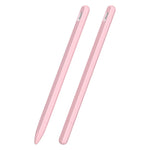 3 in 1 Striped Liquid Silicone Stylus Case with Two Tip Caps, For Apple Pencil 1, For Apple Pencil 2
