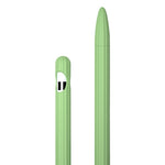 3 in 1 Striped Liquid Silicone Stylus Case with Two Tip Caps, For Apple Pencil 1, For Apple Pencil 2