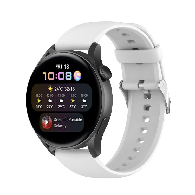 Solid Color Soft Silicone Watch Band, For Huawei Watch3 Pro New