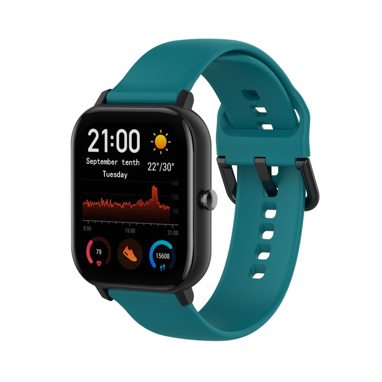 For Amazfit GTS4 Mini Solid Color Soft Silicone Watch Band, S Size, Large Size