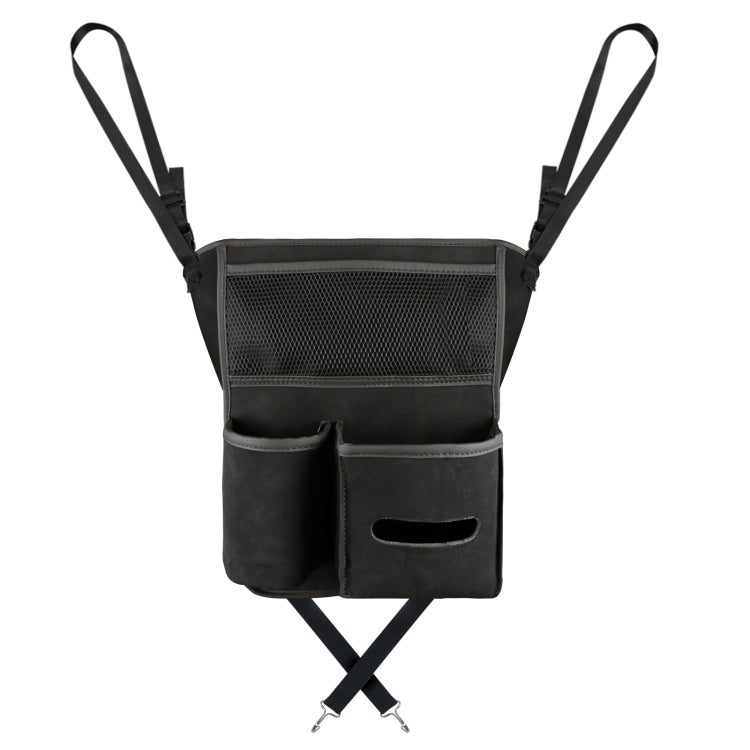2 PCS Car Center Console Hanging Bag Sheepskin Leather Storage Bag