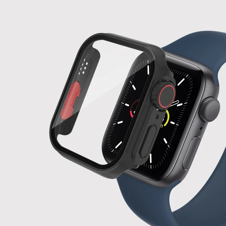 For Apple Watch Series 9 / 8 / 7 45mm Film PC Watch Case with Detachable Button, For Apple Watch Series 9 / 8 / 7 45mm