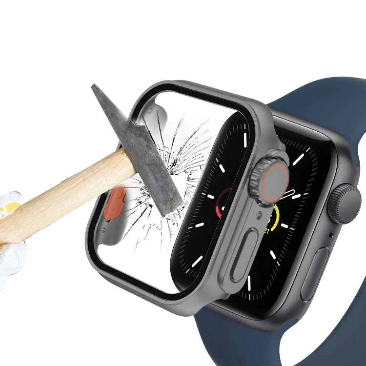For Apple Watch Series 9 / 8 / 7 45mm Film PC Watch Case with Detachable Button, For Apple Watch Series 9 / 8 / 7 45mm
