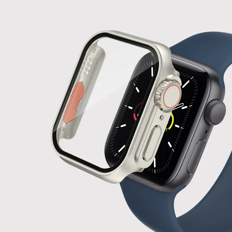For Apple Watch Series 9 / 8 / 7 45mm Film PC Watch Case with Detachable Button, For Apple Watch Series 9 / 8 / 7 45mm