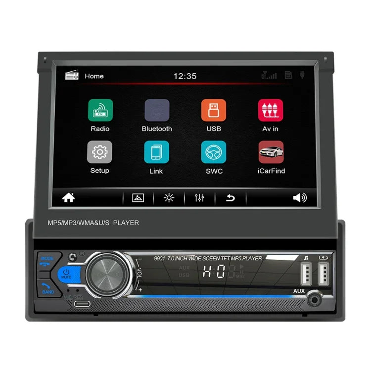 9901 7 inch Car  Retractable MP5 Player Supports FM & Mobile Phone Internet, 9901