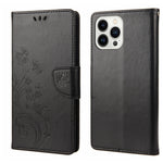 Butterfly Flower Pattern Flip Leather Phone Case, For iPhone 14, For iPhone 14 Plus, For iPhone 14 Pro, For iPhone 14 Pro Max