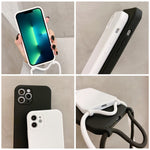 Crossbody Lanyard Liquid Silicone Case, For iPhone 13 Pro Max, For iPhone 12, For iPhone 12 Pro